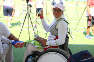 زهرا نعمتی تنها کماندار کاروان ورزش ایران در بازی های المپیک ریو در رقابت های تعیین رنکینگ المپیک ریو 2016/ عکس: سایت المپیک