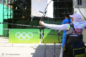 زهرا نعمتی تنها کماندار کاروان ورزش ایران در بازی های المپیک ریو در رقابت های تعیین رنکینگ المپیک ریو 2016/عکس پیام پارسایی